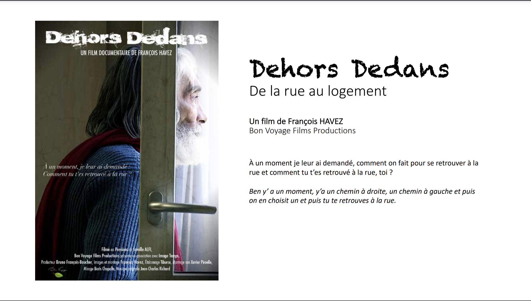 Dossier de presse Dehors Dedans